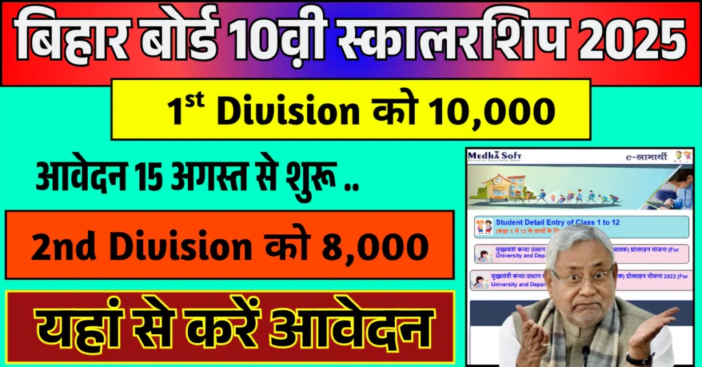 Bihar Board 10th Pass Scholarship 2025 